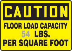 Semi-Custom OSHA Caution Safety Sign: Floor Load Capacity __ LBS. Per Square Foot