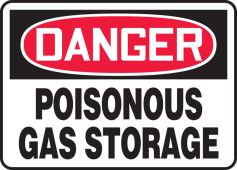 OSHA Danger Safety Sign: Poisonous Gas Storage