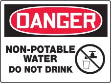 Really BIGSigns™ OSHA Danger Safety Sign: Non-Potable Water - Do Not Drink
