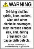 ANSI Warning Safety Sign: Alcoholic Beverages