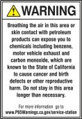 Prop 65 Service Station and Vehicle Repair Facilities Safety Sign: Cancer And Reproductive Harm