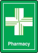 Safety Sign: Pharmacy (Green Background)