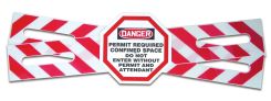 OSHA Danger Custom Man-Way Cross™ Barrier Legends: Confined Space - Permit Required