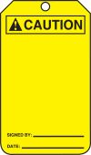 ANSI Caution Safety Tag: Blank - Signature - Date