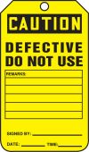 OSHA Caution Safety Tag: Defective Do Not Use