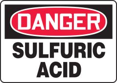OSHA Danger Safety Sign: Sulfuric Acid