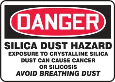 OSHA Danger Safety Sign: Silica Dust Hazard