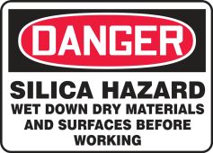 OSHA Danger Safety Sign: Silica Hazard