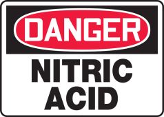 OSHA Danger Safety Sign: Nitric Acid