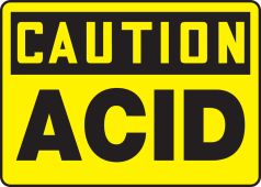 OSHA Caution Safety Sign: Acid