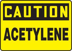 OSHA Caution Safety Sign: Acetylene
