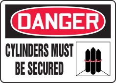 OSHA Danger Safety Signs: Cylinders Must Be Secured (Graphic)