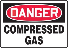 OSHA Danger Safety Sign: Compressed Gas