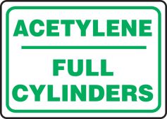 Safety Sign: Acetylene - Full Cylinders