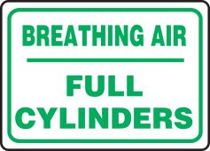 Safety Sign: Breathing Air- Full Cylinders