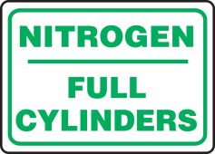 Safety Sign: Nitrogen - Full Cylinders