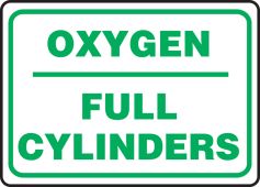 Safety Sign: Oxygen - Full Cylinders
