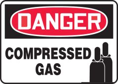 OSHA Danger Safety Sign: Compressed Gas (Graphic)