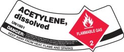 Cylinder Shoulder Labels: Acetylene, Dissolved