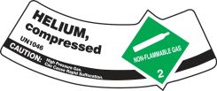Cylinder Shoulder Labels: Helium, Compressed
