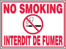 BILINGUAL FRENCH BIG SIGN - NO SMOKING