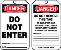 OSHA Danger Safety Tag: Do Not Enter