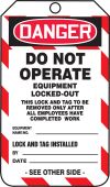 Lockout-Tagout OSHA Danger Safety Tag: Do Not Operate