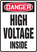 OSHA Danger Safety Sign: High Voltage Inside