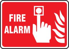 Safety Sign: Fire Alarm (Graphic Red Background)