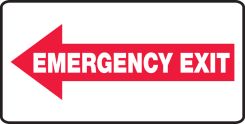 Safety Sign: Emergency Exit (White Text In Left Red Arrow)