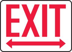 Exit Safety Sign: Two Way Arrows