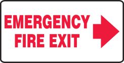 Safety Sign: Emergency Fire Exit (Right Arrow)