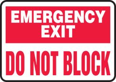 Safety Sign: Emergency Exit - Do Not Block