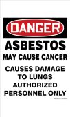 OSHA Danger Fold-Ups® Floor Sign: Danger Asbestos May Cause Cancer - Causes Damage To Lungs - Authorized Personnel Only