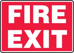 Safety Sign: Fire Exit (White Text On Red)