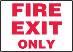 Safety Sign: Fire Exit Only