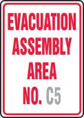 Semi-Custom Safety Sign: Evacuation Assembly Area No. (Blank)