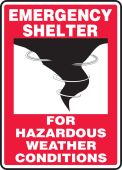 Emergency Shelter Signs: For Hazardous Weather Conditions