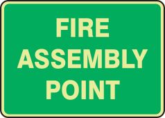 Glow-In-The-Dark Safety Sign: Fire Assembly Point