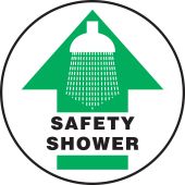 Slip-Gard™ Floor Sign: Safety Shower (Graphic And Arrow)