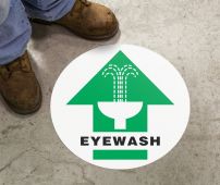Slip-Gard™ Floor Sign: Eyewash (Graphic And Arrow)