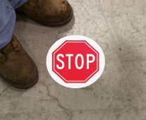 Slip-Gard™ Adhesive Floor Safety Sign: Stop
