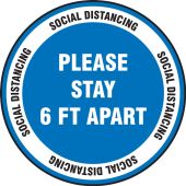 Slip-Gard™ Floor Sign: Please Stay 6 FT Apart Social Distancing
