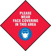 Slip-Gard™ Floor Sign: Please Wear Face Covering In This Area