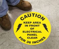 Slip-Gard™ Floor Sign: Caution - Keep Area In Front Of Electrical Panel Clear For 36 Inches