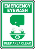 Safety Sign: Emergency Eyewash - Keep Clear