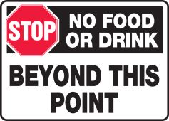 Safety Sign: No Food Or Drink Beyond This Point