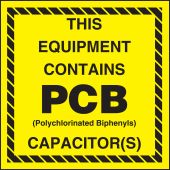 Hazardous Waste Label: This Equipment Contains PCB Capacitor(s)