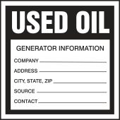 Hazardous Waste Label: Used Oil