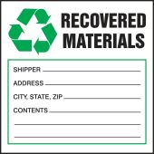 Safety Label: Recovered Materials